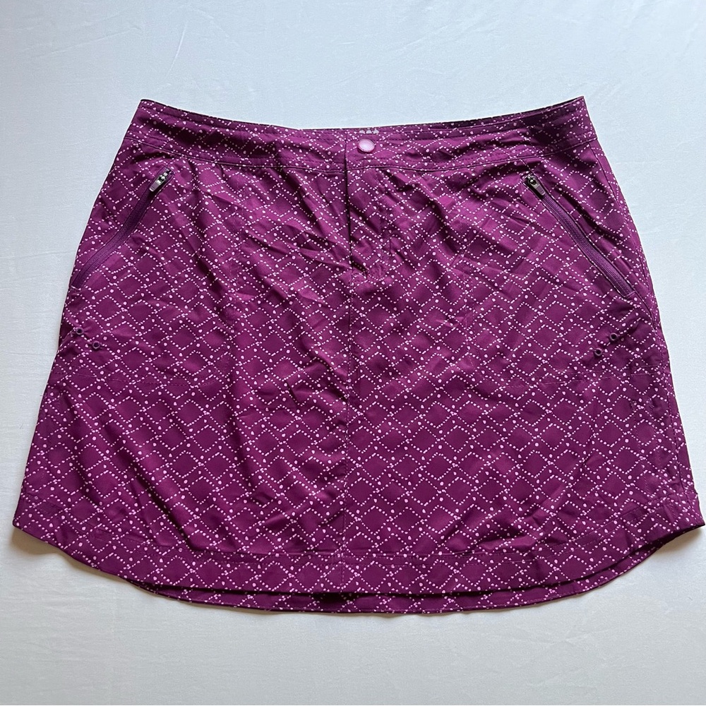 TITLE NINE purple printed inside drawing waist mini athletic skirt